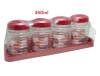 4pc Clear Jars & Tray Set 360ml